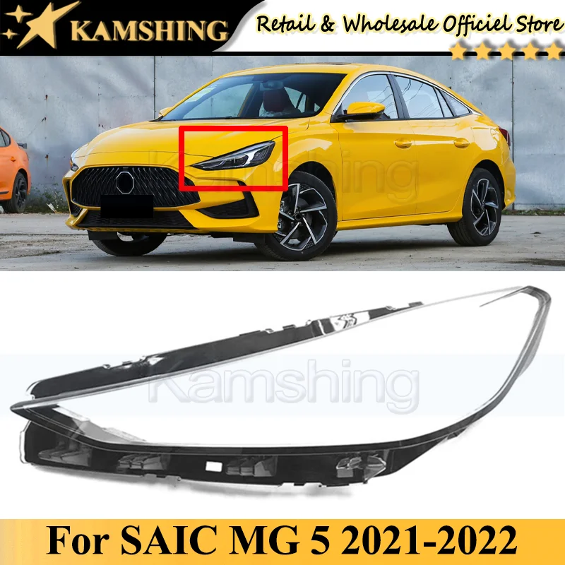 

Kamshing Front bumper headlight Cover Car Lampshade For SAIC MG 5 2021-2022 head lamp Glass Case