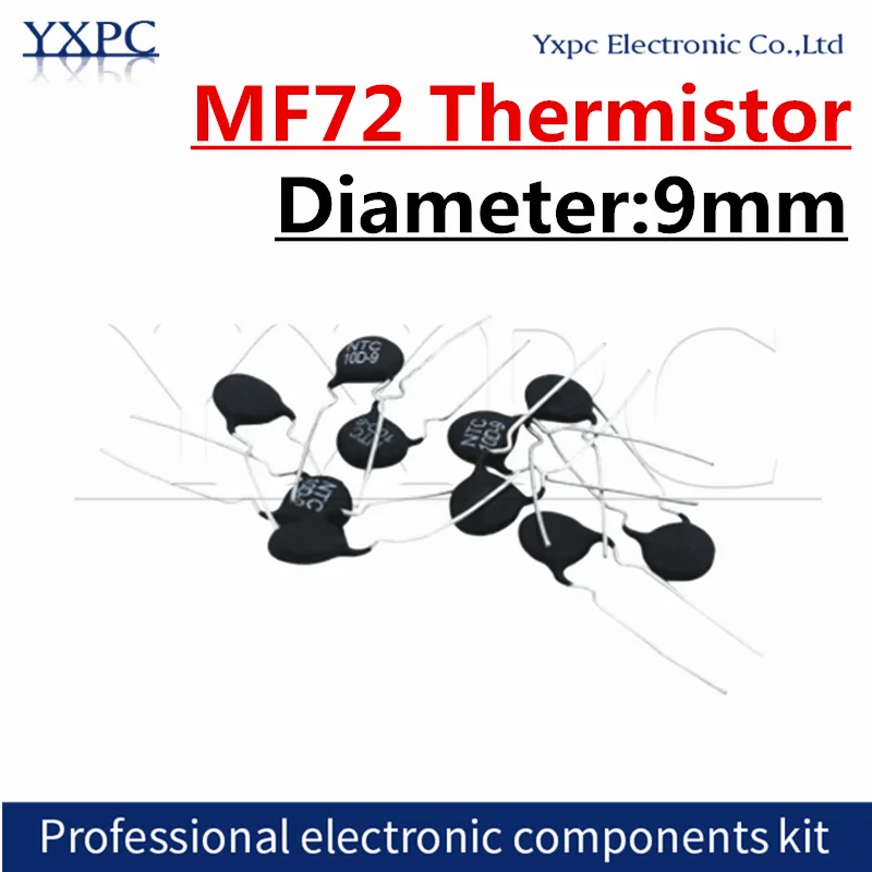 

10pcs MF72 Thermistor Resistor NTC 3D-9 3R 5D-9 5R 8D-9 8R 10D-9 10R 12D-9 12R 16D-9 16R 20D-9 20R 22D-9 22R 33D-9 33R 50D-9 50R