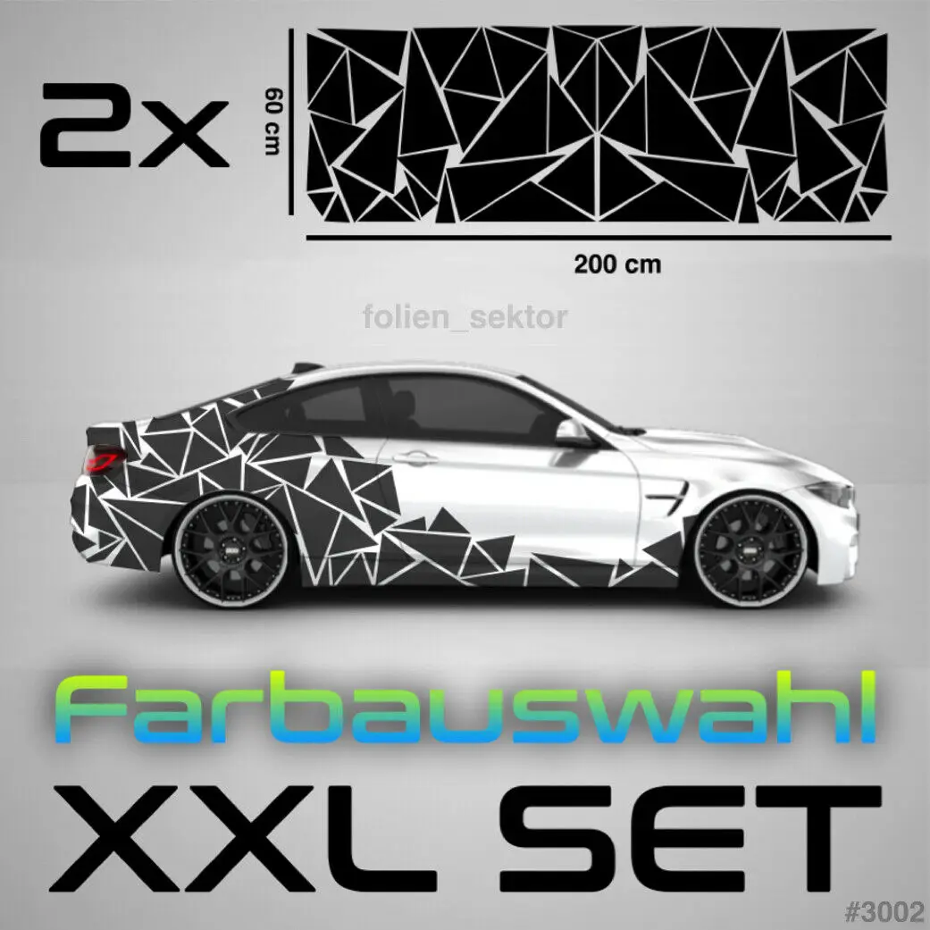 

XXL Dreiecke Set Camouflage Auto Aufkleber Sticker Dekor Seitenaufkleber Dreieck