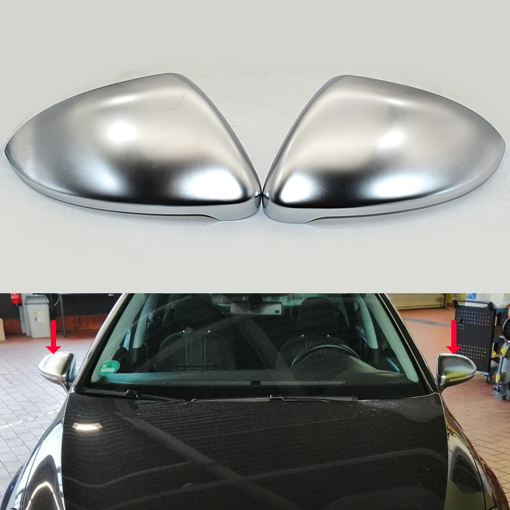 

Rearview side wing mirror cover caps For VW Golf MK7 MK7.5 GTI 7 Golf 7 R Touran L Golf 7.5 matt silver 2 pieces 2012 2013 2019