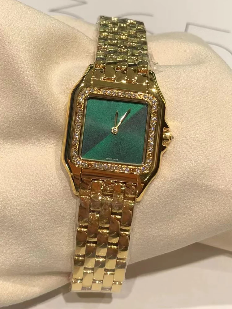

Steel diamond case Silver-plated dial Sword-shaped blue steel hands quartz watch 2024 Women's new watch Fashion luxury watch