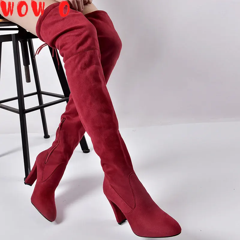2023 Sexy Party Boots Fashion Suede Leather Shoes Women Over the Knee Heels Boots Stretch Flock Winter High Boots botas Feminino
2023 Sexy Party Boots Fashion Suede Leather Shoes Women Over the Knee Heels Boots Stretch Flock Winter High Boots botas Feminino