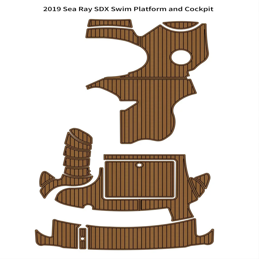 

2019 Sea Ray SDX Swim Platform Cockpit Pad Boat EVA Foam Faux Teak Deck Floor