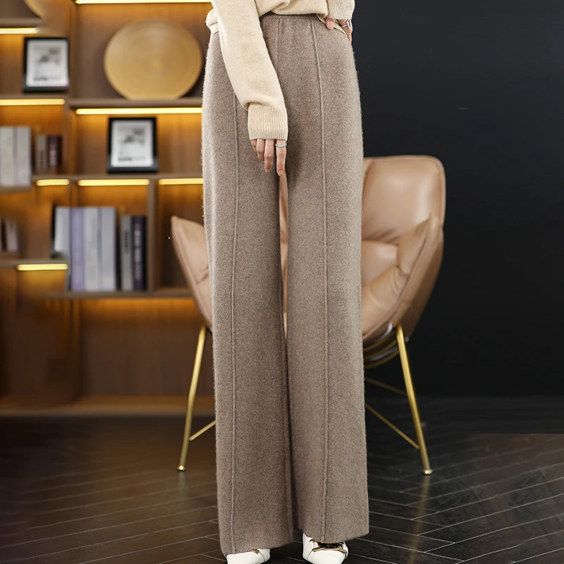 Women100% Pure Wool Trousers Autumn Winter New Loose Knitting Pants 22 Korean Version High Waist Casual Knitting Wide Leg Pants
Women100% Pure Wool Trousers Autumn Winter New Loose Knitting Pants 22 Korean Version High Waist Casual Knitting Wide Leg Pants
