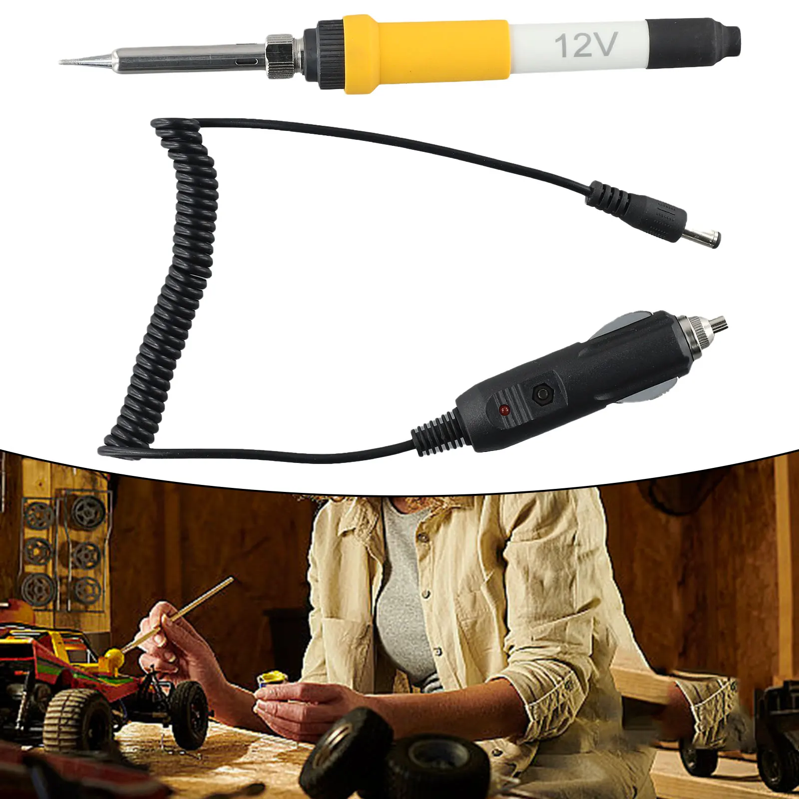 12V Volt DC 60W Electric Solder Soldering Iron For Car With Car Clip Power Socket Ceramic Heating Core Heat Insulated Silicone
12V Volt DC 60W Electric Solder Soldering Iron For Car With Car Clip Power Socket Ceramic Heating Core Heat Insulated Silicone