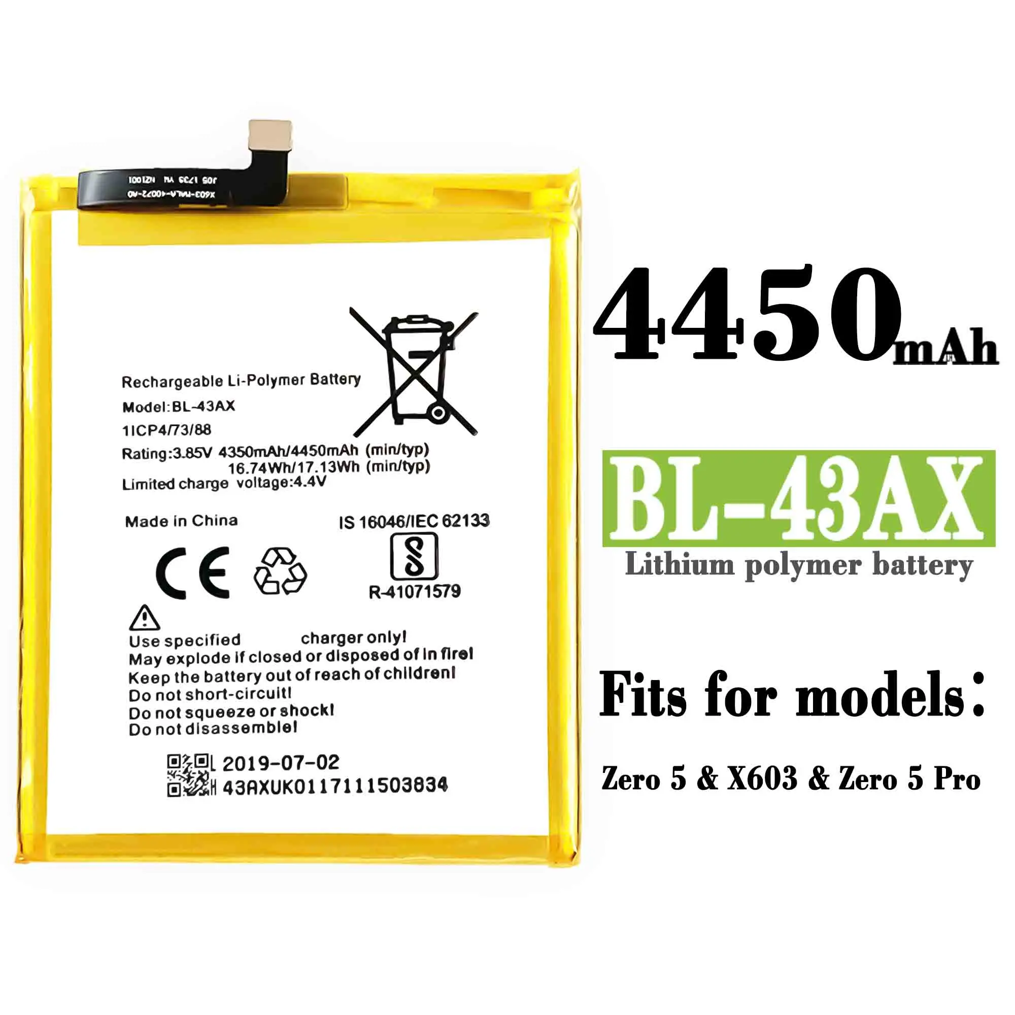 3.85V 4450mAh Replacement Mobile Phone Battery For Infinix X603 BL-43AX CellPhone
3.85V 4450mAh Replacement Mobile Phone Battery For Infinix X603 BL-43AX CellPhone