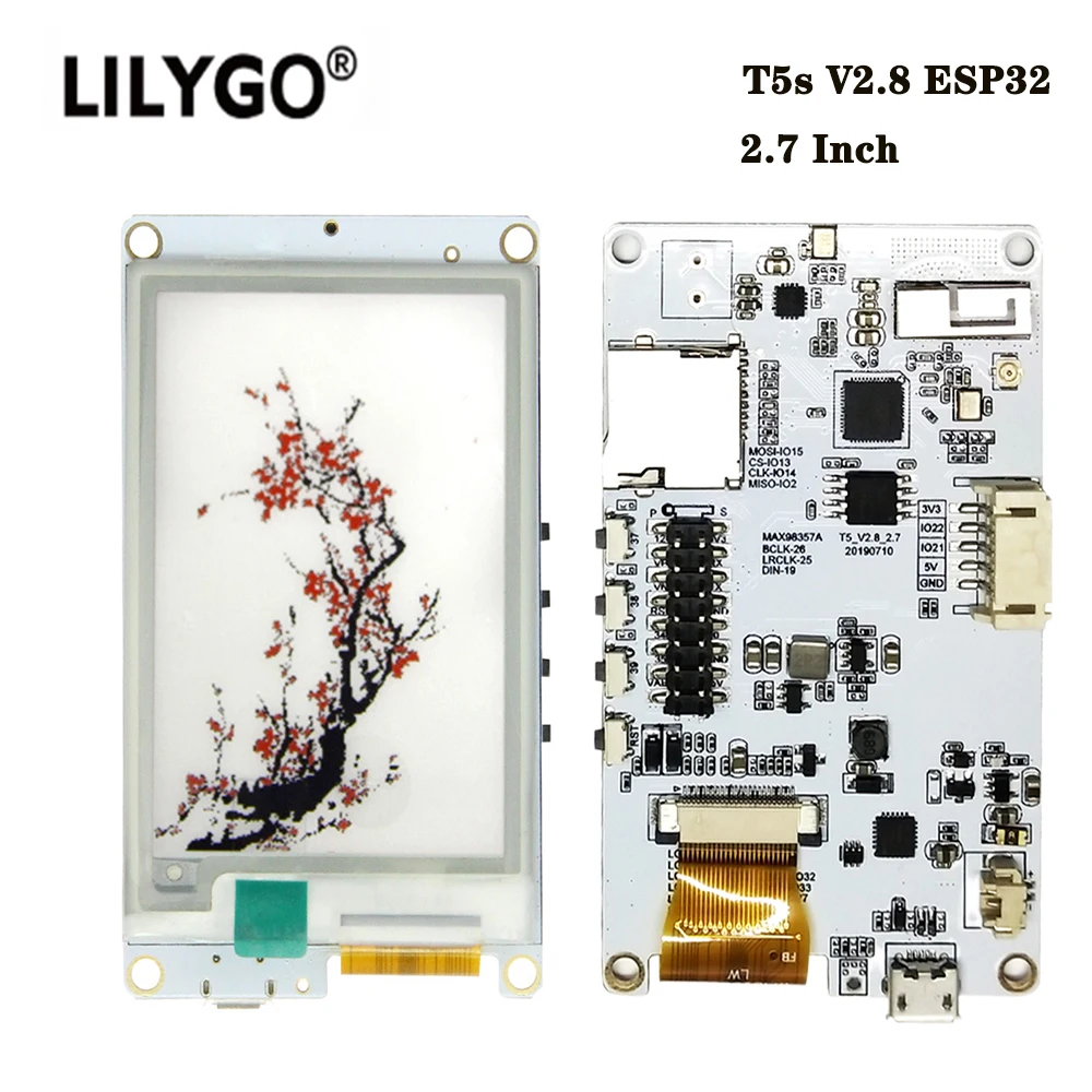 LILYGO® TTGO T5s 2.7inch E-Paper ESP32 Wireless Module For Alexa I2S DAC MAX98357A MEMS Microphone ICS43434 Development Board
LILYGO® TTGO T5s 2.7inch E-Paper ESP32 Wireless Module For Alexa I2S DAC MAX98357A MEMS Microphone ICS43434 Development Board