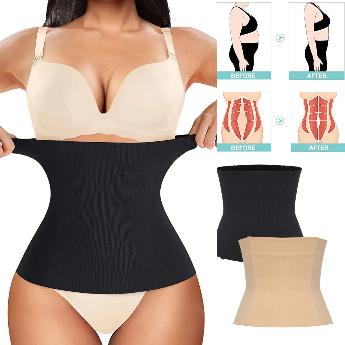 

2 IN 1 Postpartum Belly Recovery Bands Body Shaper Waist Trainer Tummy Tuck Belt Slimming Shapewear Girdle Postpartum Trainer