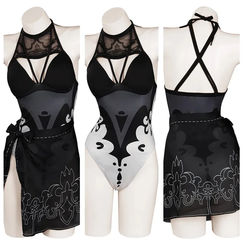 Game NieR Automata 2B Cosplay Costumes Swimsuit Black Slip Dress Summer Skirt Sexy Uniform Yarn Swimwear Girls Adults Full Set
Game NieR Automata 2B Cosplay Costumes Swimsuit Black Slip Dress Summer Skirt Sexy Uniform Yarn Swimwear Girls Adults Full Set