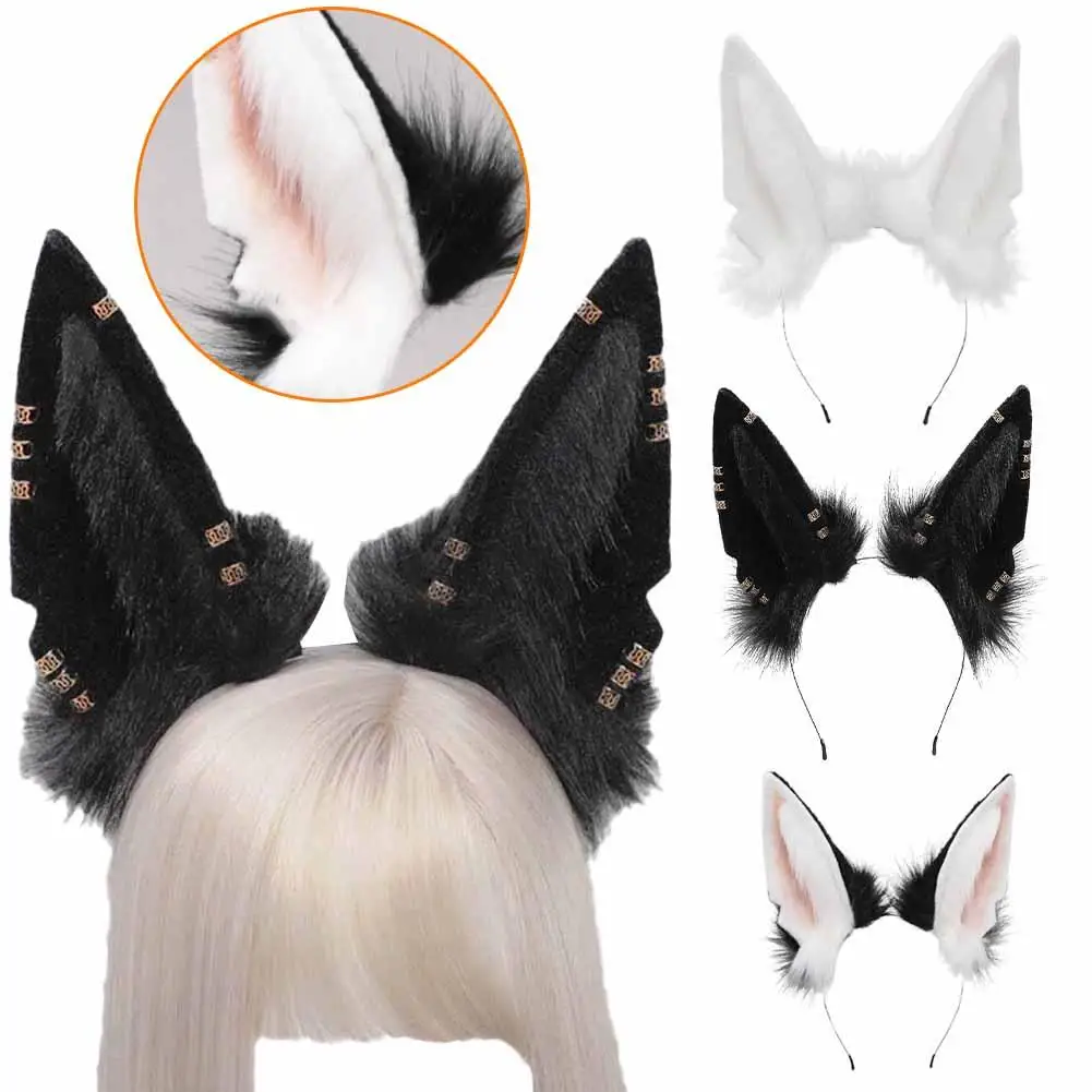 

Women Animal Wolf Ears Headdress Plush Hairband Furry Lolita Headband Anime Costume For Halloween Christmas Cosplay Accesso I8J9