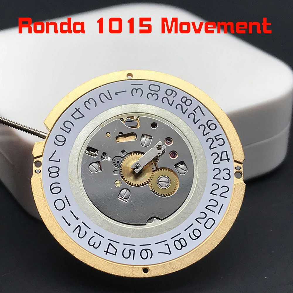 

Ronda 1015 SW Quartz Watch Movement Eight Jewels Golden Mechanism Replacement Movt EOL R9 with Battery