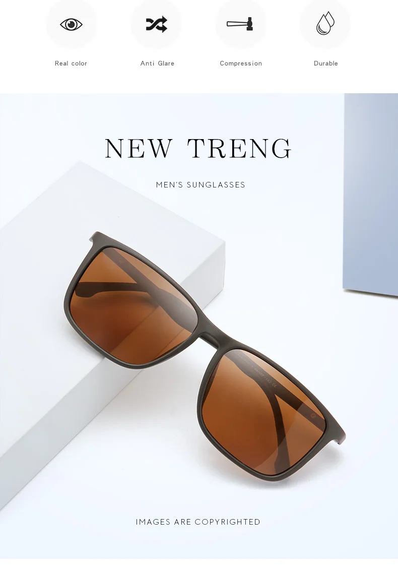 Kwadratowe spolaryzowane okulary mężczyźni Anti Glare Minus Tea Lens 10 S6a29fc7b3e7b4257a86011b7b0bf7351y