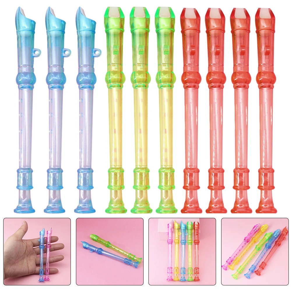 

10 Pcs Little Flute Kids Mini Toys Practice Translucent Instrument Music Plastic Beginner Student Children Clarinet School