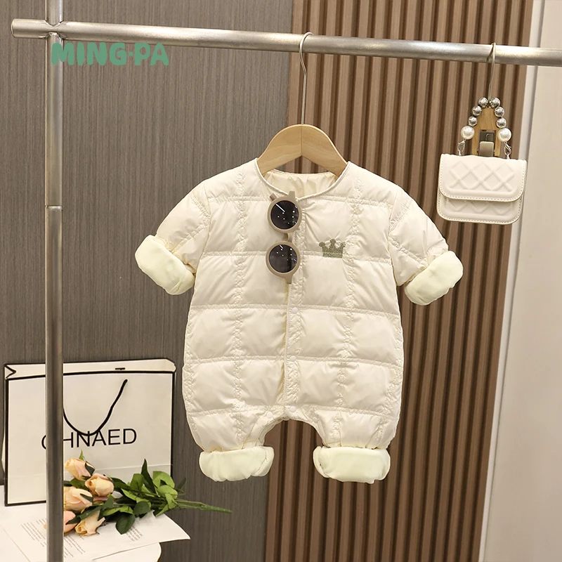

Детский комбинезон, пуховое боди, Зимний Простой Модный цельный теплый костюм для мальчиков, одежда для выхода, Одежда для новорожденных девочек, одежда для скалолазания, 2023