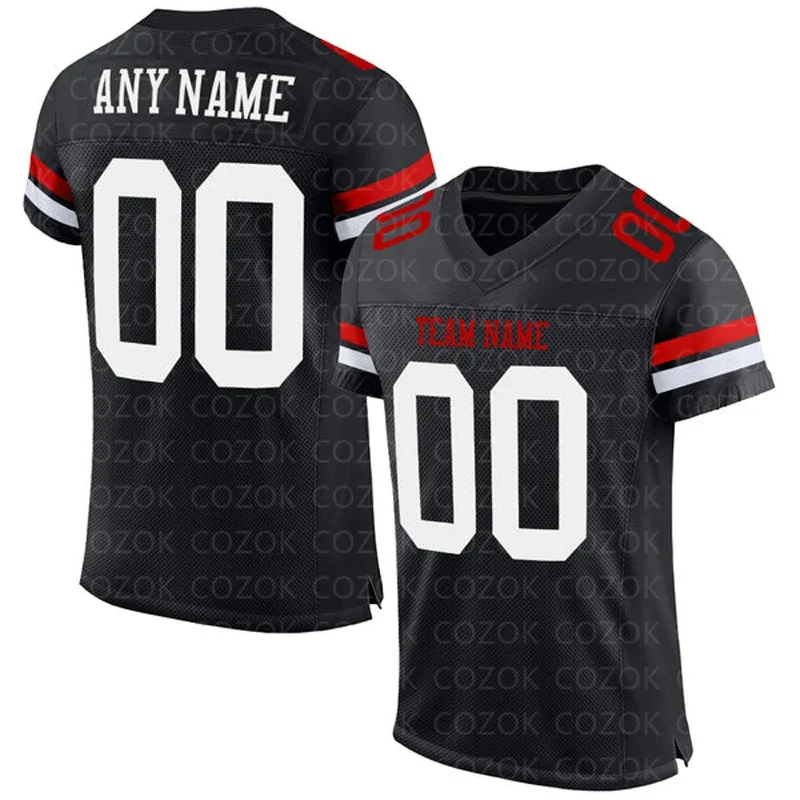 Red Black Customized Football Jersey for Men Football Short Sleeves Athletic Tee Shirts
Red Black Customized Football Jersey for Men Football Short Sleeves Athletic Tee Shirts