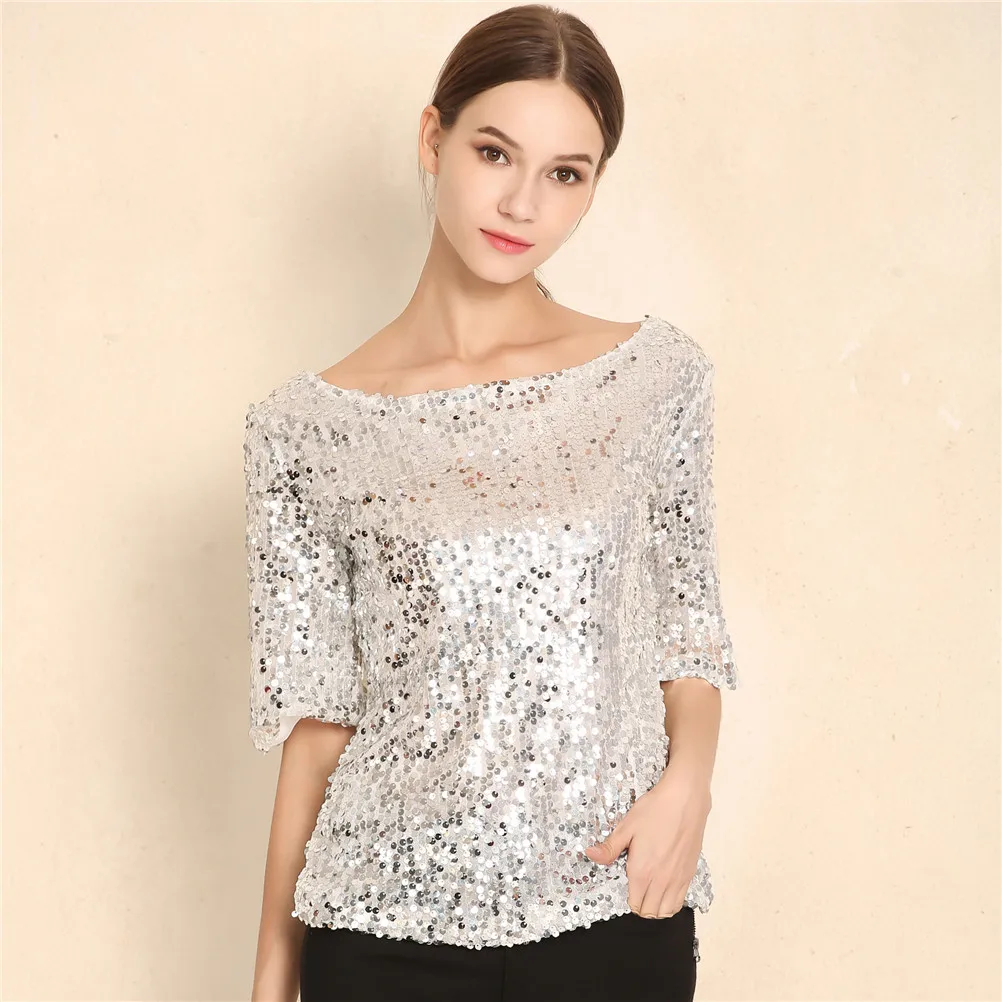 New Women Tops And Blouses Sequin Embroidery Five-point Sleeve Loose blouse Casual Shirt Plus Size S-5XL
New Women Tops And Blouses Sequin Embroidery Five-point Sleeve Loose blouse Casual Shirt Plus Size S-5XL
