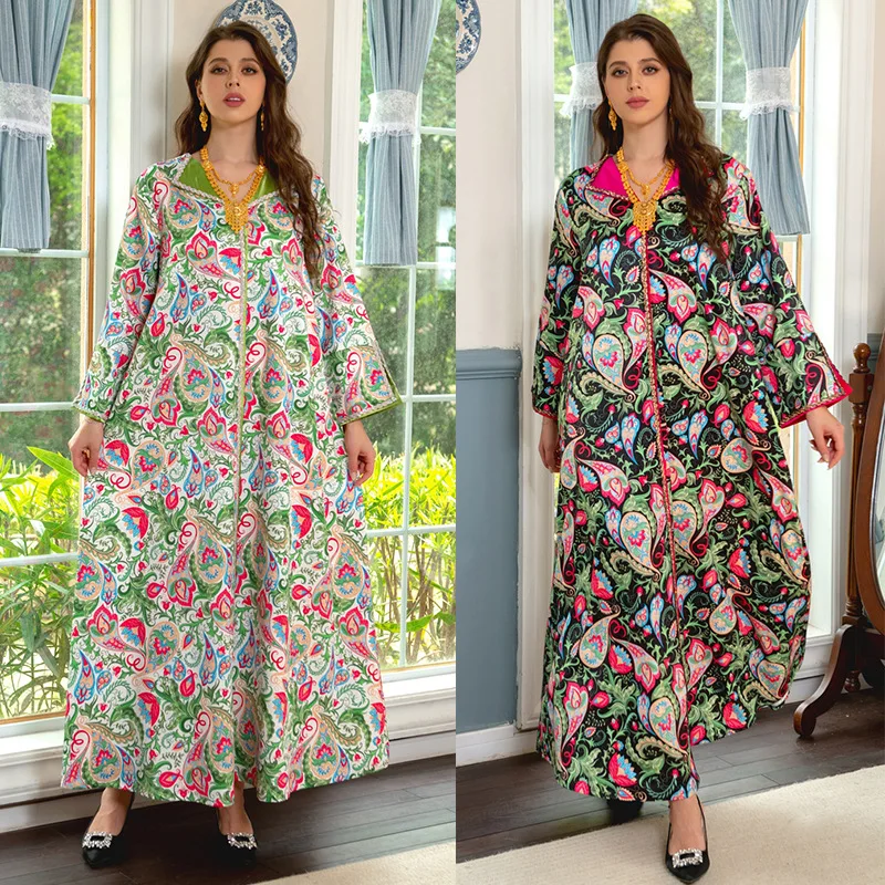 Eid Turkey India Muslim Women Dress Floral Print Abaya Dubai Arabic Vestidos Moroccon Kaftan Islamic Clothing Gown Robe Ramadan
Eid Turkey India Muslim Women Dress Floral Print Abaya Dubai Arabic Vestidos Moroccon Kaftan Islamic Clothing Gown Robe Ramadan