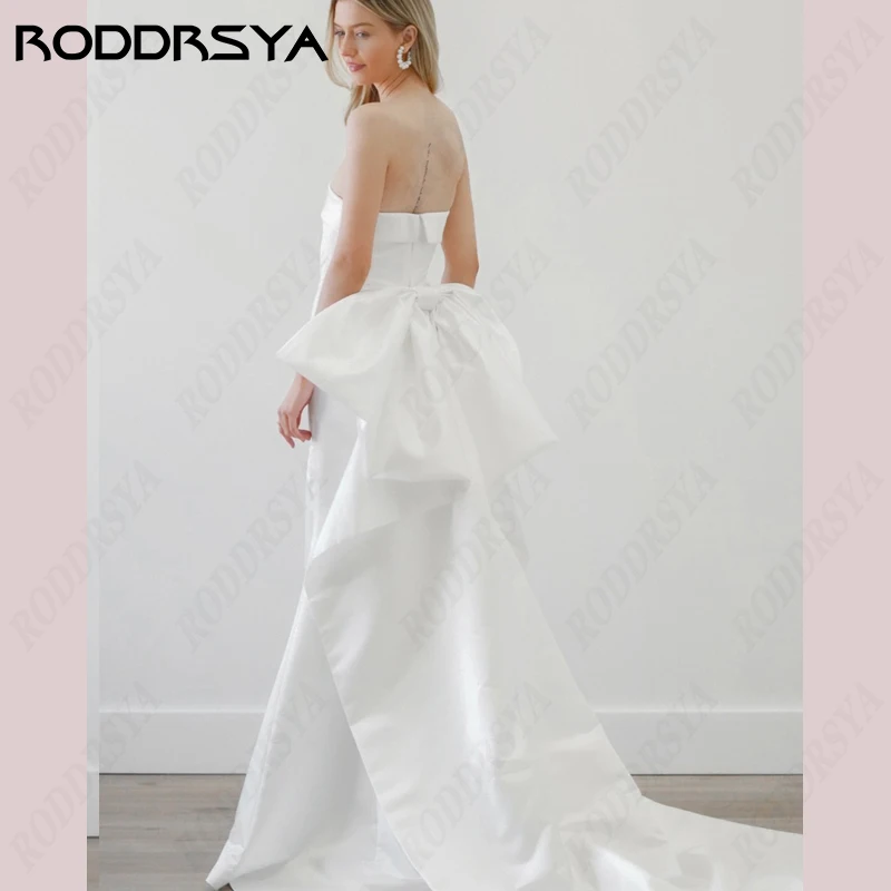 RODDRSYA Strapless Sleeveless Beach Wedding Dresses For Women Detachable Bow Soft Satin Bridal Gowns Mermaid Boho Bride Party
RODDRSYA Strapless Sleeveless Beach Wedding Dresses For Women Detachable Bow Soft Satin Bridal Gowns Mermaid Boho Bride Party
