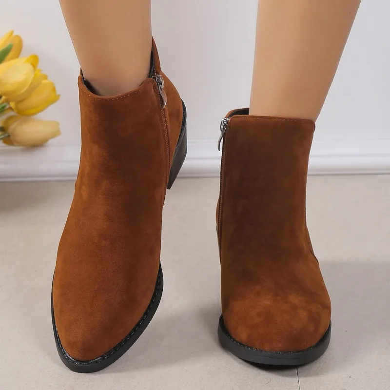 2023 Winter Med Heel Shoes for Female Side Zip Women's Ankle Boots Square Heel Women's Shoes Med Heel Pointed Toe Ladies Boots
2023 Winter Med Heel Shoes for Female Side Zip Women's Ankle Boots Square Heel Women's Shoes Med Heel Pointed Toe Ladies Boots