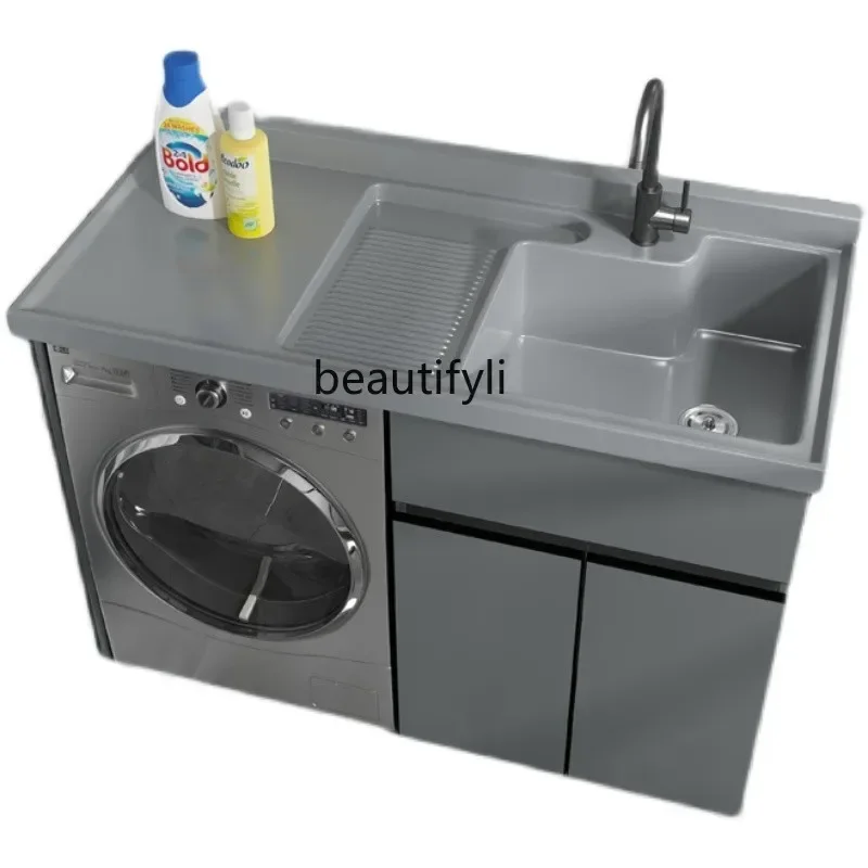 Balcony Alumimum Washing Machine All-in-One Cabinet Combination Partner Artificial Stone Wash Wardrobe Sink Inter-Platform Basin
Balcony Alumimum Washing Machine All-in-One Cabinet Combination Partner Artificial Stone Wash Wardrobe Sink Inter-Platform Basin