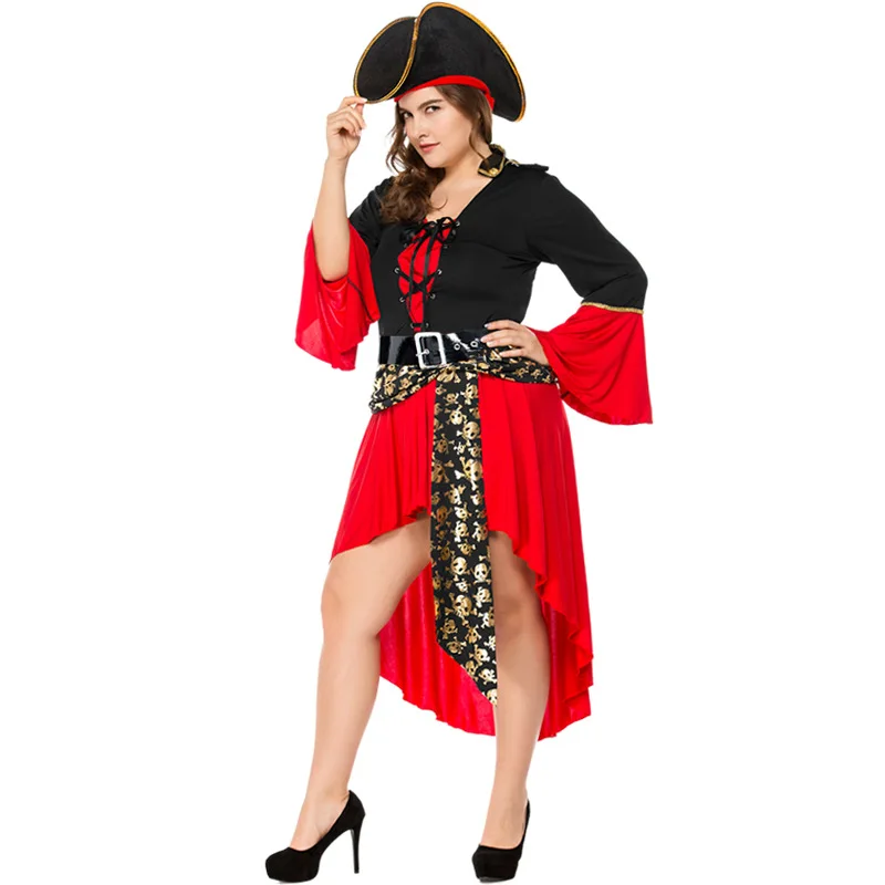 Plus Size Skull Sexy Pirate Costume Women Adult Halloween Carnival Costumes Fantasia Pirates of the Caribbean costume for women
Plus Size Skull Sexy Pirate Costume Women Adult Halloween Carnival Costumes Fantasia Pirates of the Caribbean costume for women