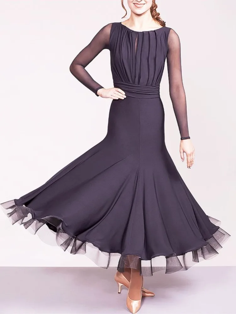 New Long Sleeved Pleated Upper Body With Waistband Half Wrapped Buttocks Cartilage Large Hem Modern Dance Dress
New Long Sleeved Pleated Upper Body With Waistband Half Wrapped Buttocks Cartilage Large Hem Modern Dance Dress