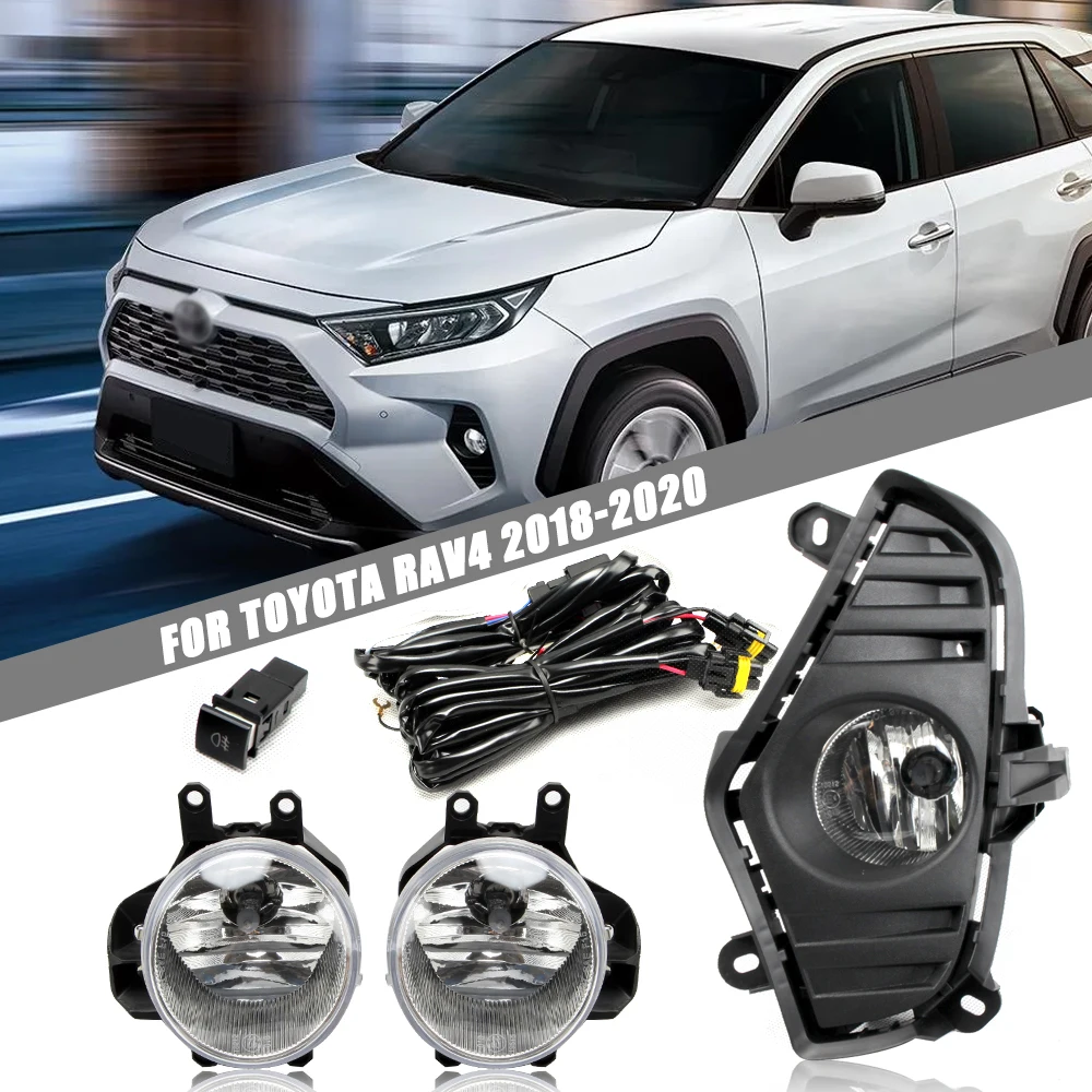 Front Bumper Fog Lamp Upgrade Kit FOR FOR TOYOTA RAV4 2018 2019 2020 Version Additional Foglight Set Switch + Wiring 
Front Bumper Fog Lamp Upgrade Kit FOR FOR TOYOTA RAV4 2018 2019 2020 Version Additional Foglight Set Switch + Wiring