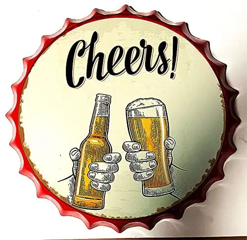 

Royal Tin Sign Bottle Cap Metal Tin Sign Refreshing Cold Beer Drink Diameter , Round Metal Signs for Home and Kitchen Bar