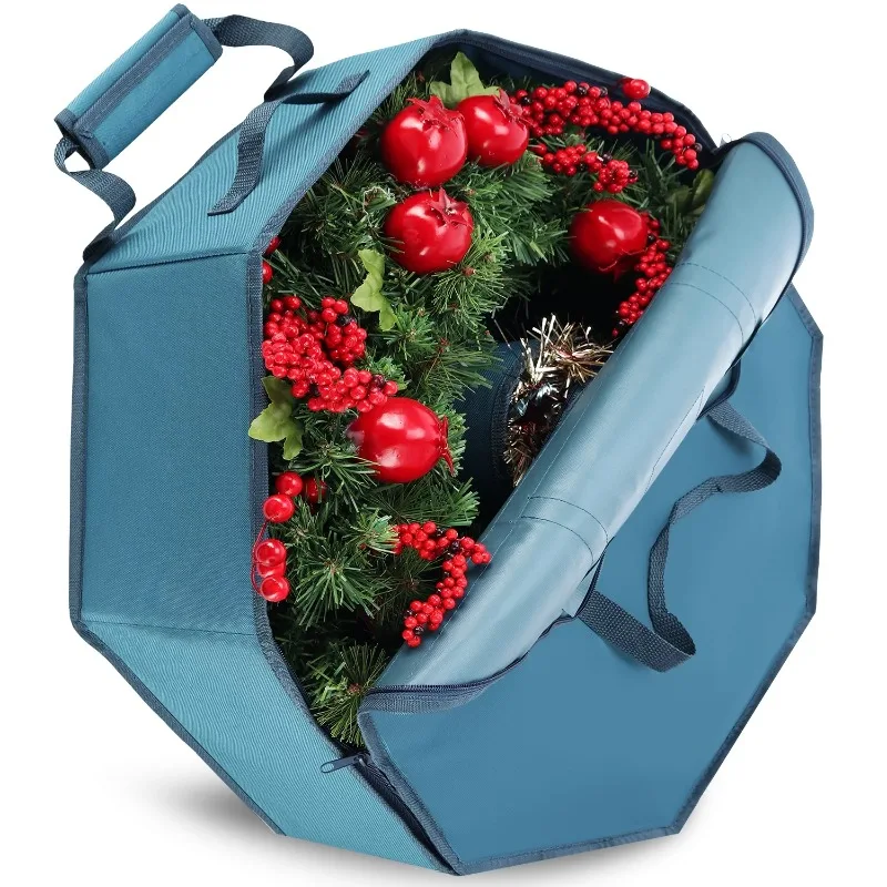 StorageBud 36" Hard Shell Holiday Wreath Storage Container with Interior Pockets, Dual Zipper and Handles, Blue
StorageBud 36" Hard Shell Holiday Wreath Storage Container with Interior Pockets, Dual Zipper and Handles, Blue