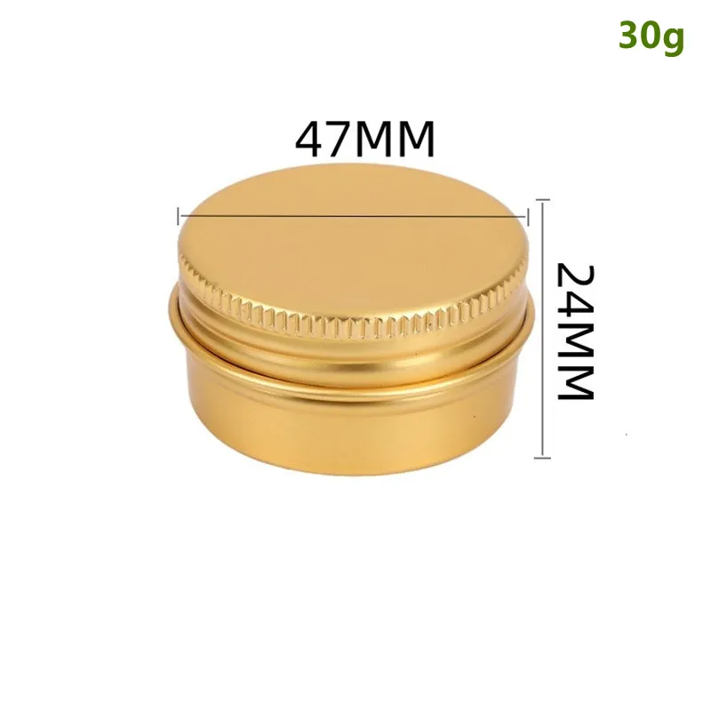 

200PCS 1 Ounce Aluminum Tin Jar Refillable Containers 30ml Aluminum Screw Lid Gold Round Tin Container Bottle for Cosmetic