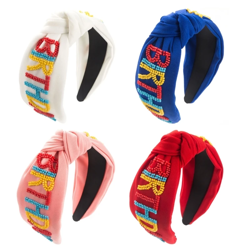 Knotted Turban Headband for Women NonSlip Spring Hairband Bead Studded Letter Headbands for Girl Hair Styling Decors
Knotted Turban Headband for Women NonSlip Spring Hairband Bead Studded Letter Headbands for Girl Hair Styling Decors