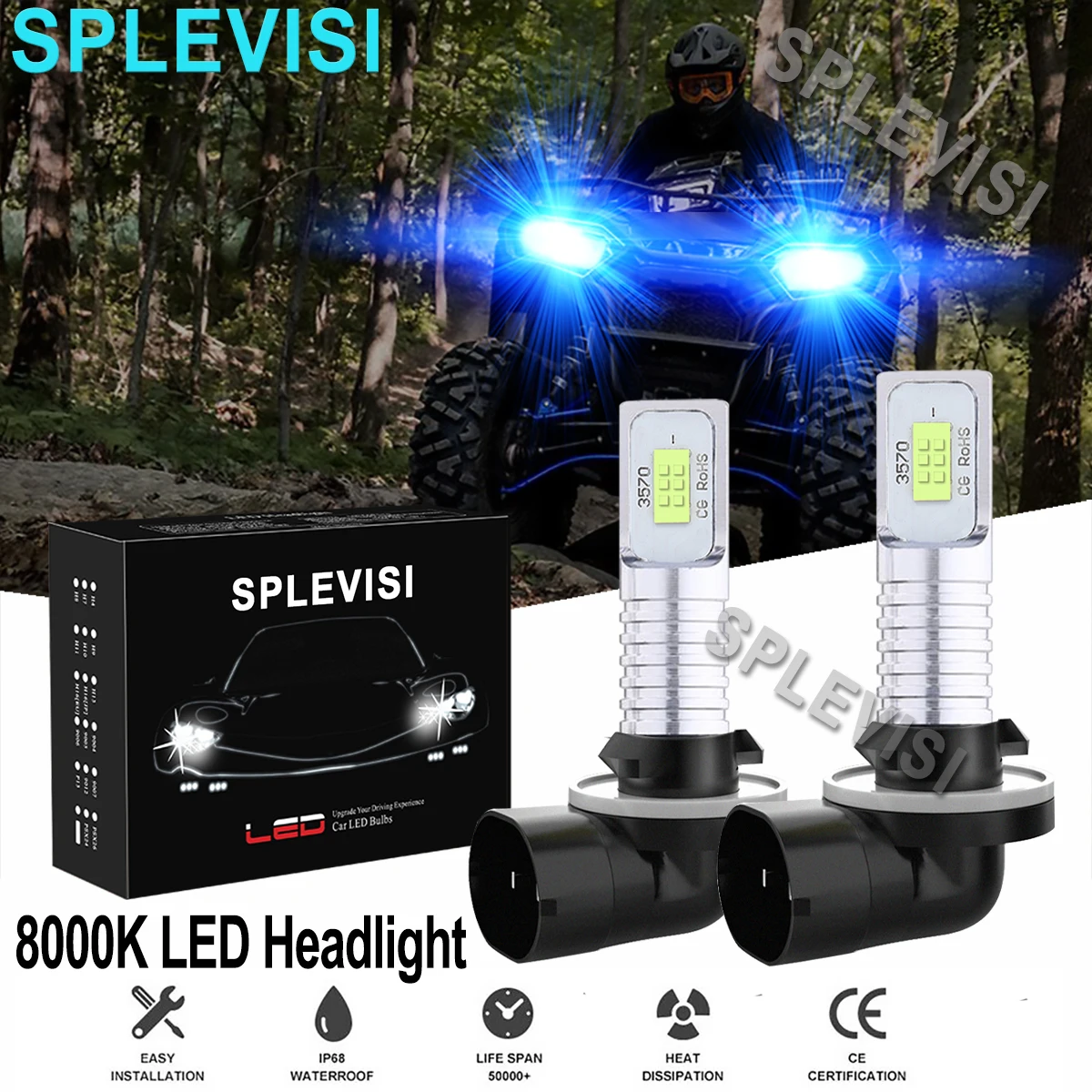 2PCS 8000K Ice Blue 35W LED Headlight Bulbs Kit For Polaris Sportsman 570 2014 2015 2016 2017 2018 2019 2020 2021
2PCS 8000K Ice Blue 35W LED Headlight Bulbs Kit For Polaris Sportsman 570 2014 2015 2016 2017 2018 2019 2020 2021