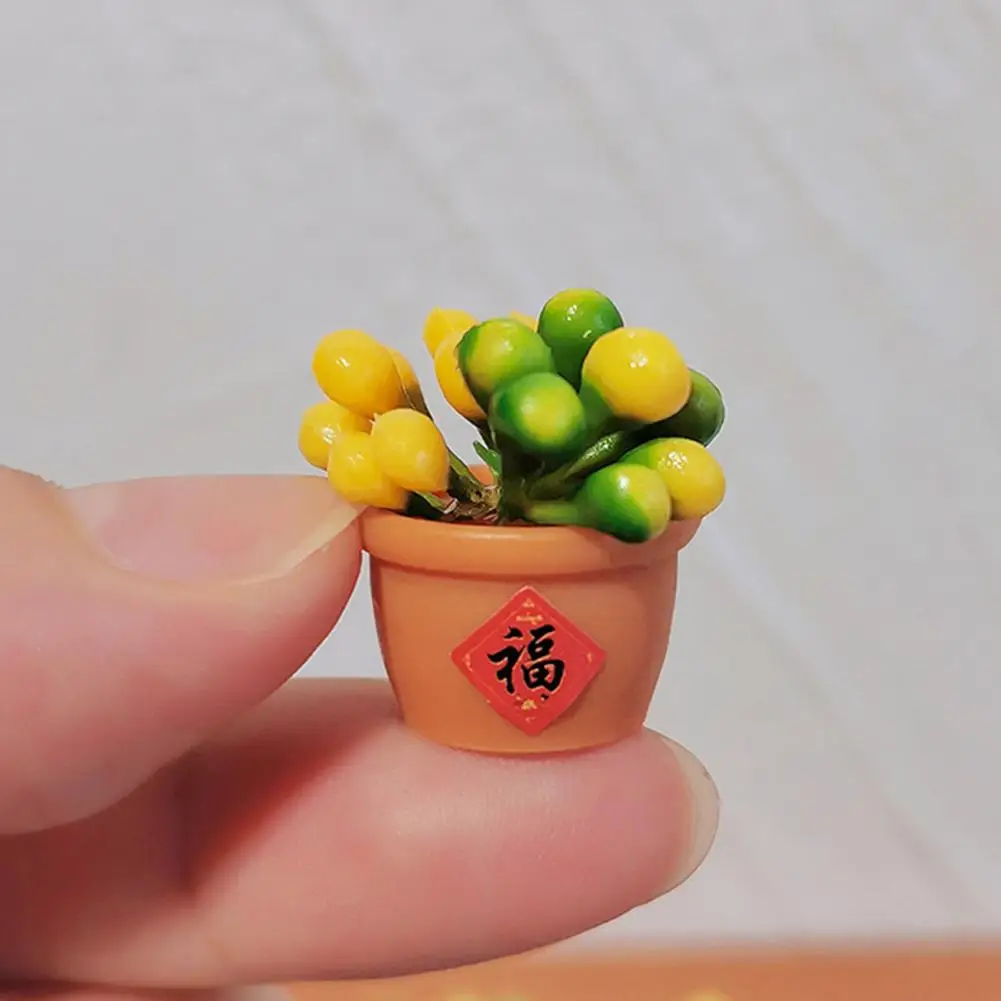 

Dollhouse Orange Potted Plant Realistic 1 12 Dollhouse Miniature Orange Bonsai Plant Indoor Decor for Home Office Room Bedroom