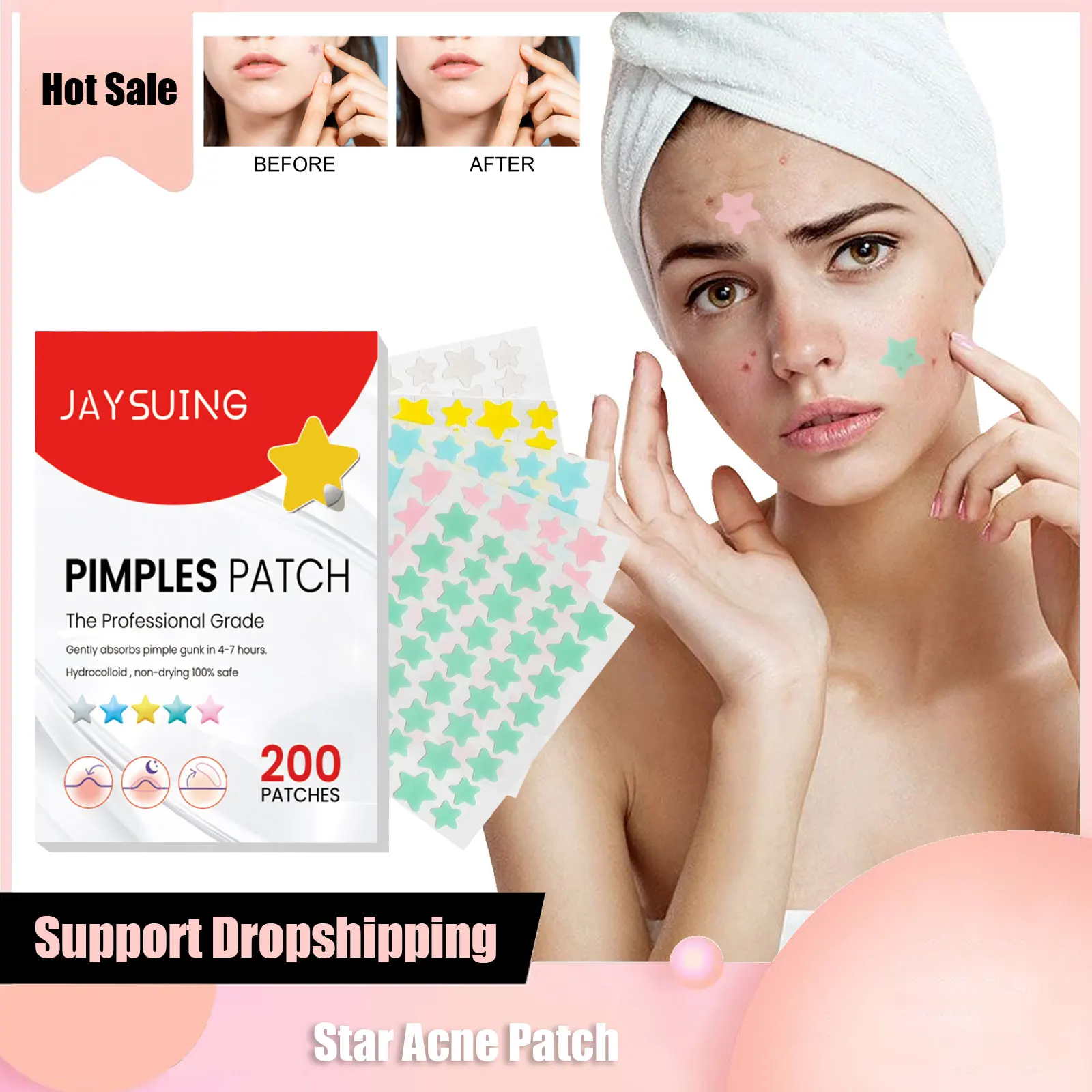 Star Acne Pimple Patches Colorful Breathable Acne Removal Absorb Secretions Anti Infection Y2k Originality Concealer Makeup Tool
Star Acne Pimple Patches Colorful Breathable Acne Removal Absorb Secretions Anti Infection Y2k Originality Concealer Makeup Tool
