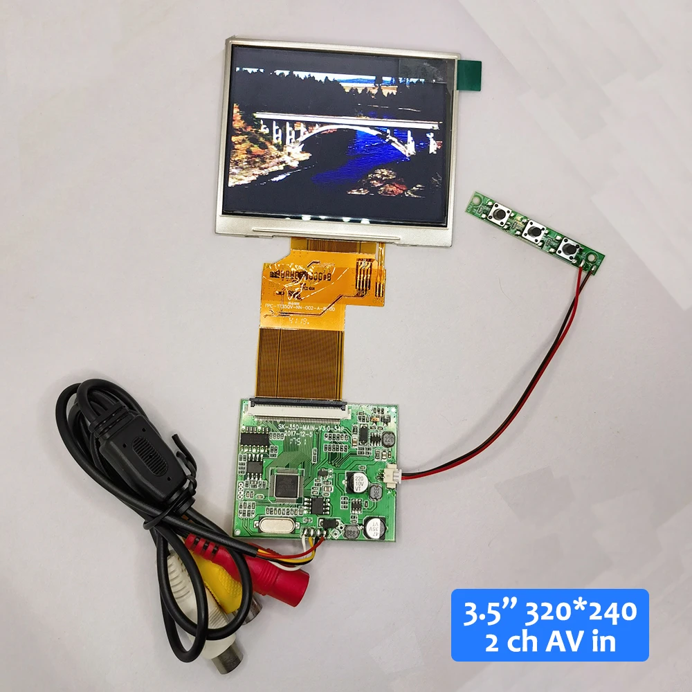 3.5 TFT LCD display module kit LQ035NC111 320*240 2 way AV in driver board for car reversing system, industry, instrument
3.5 TFT LCD display module kit LQ035NC111 320*240 2 way AV in driver board for car reversing system, industry, instrument