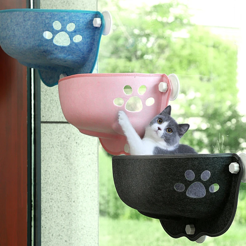 

Cat Hammock Suction Cup Crescent Simple Window Sticking Cat Sun Glass Balcony Pet Nest Hammock Cat Mats