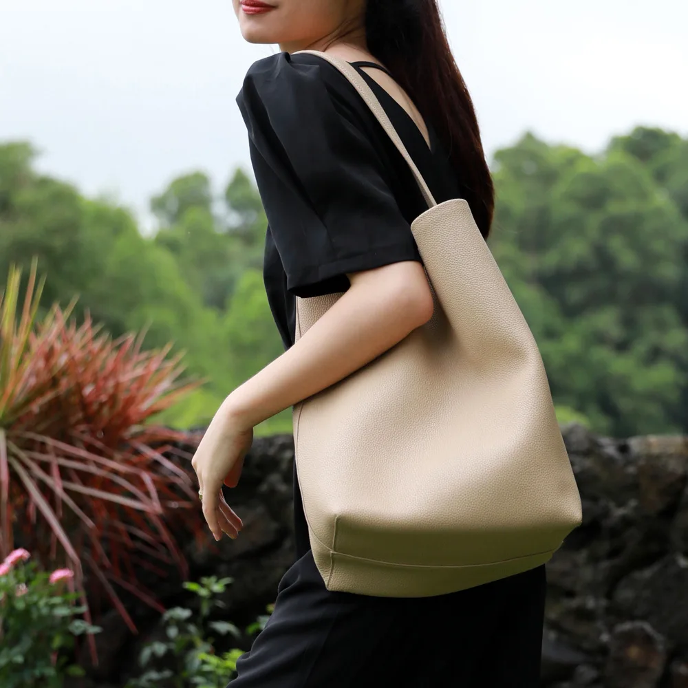 

Модная женская сумка-тоут из мягкой натуральной кожи, чемодан в ленивом стиле для мамы, вместительная дамская сумочка на одно плечо