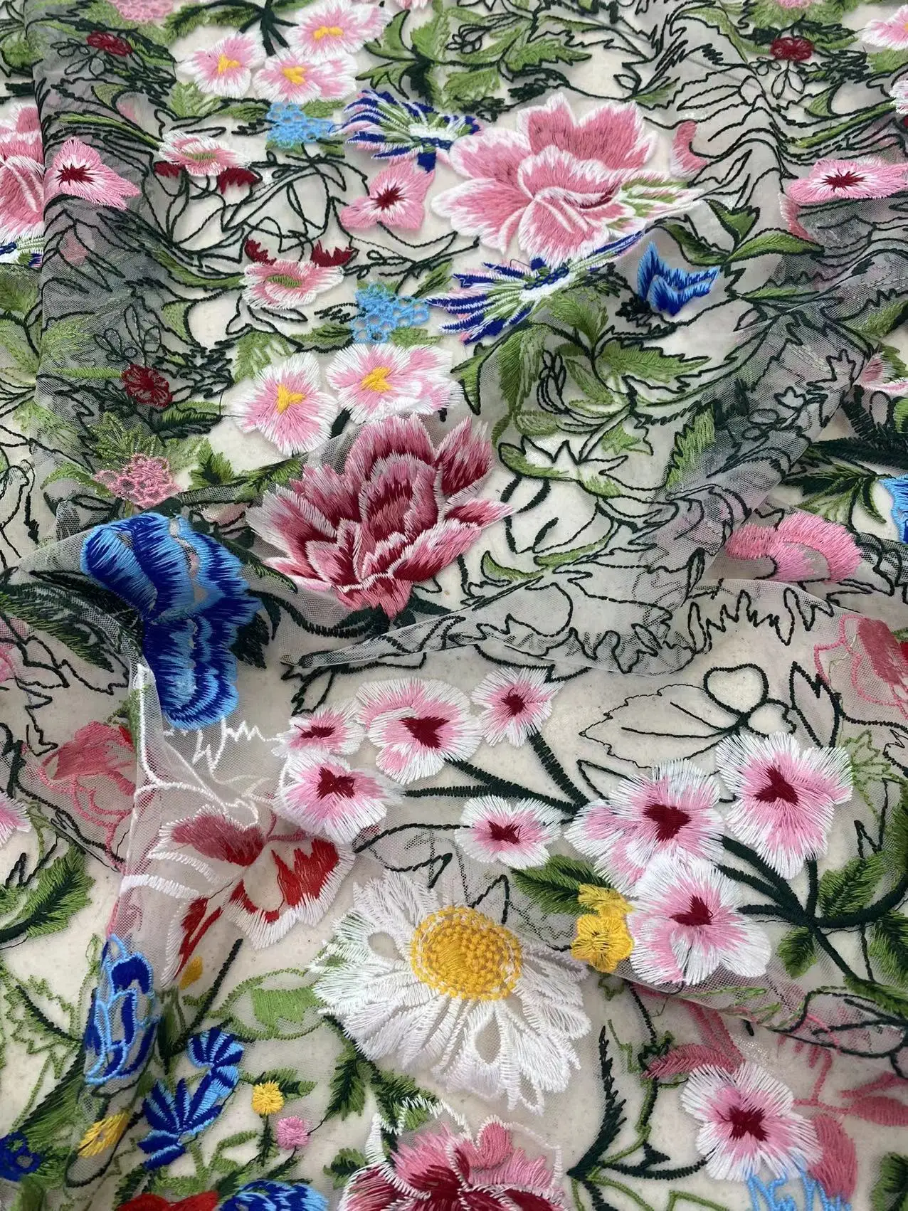 Pretty Mulitcolor Silk Line Flat- Embroidery French Tulle Net African Nigeria Fabric For Weddings/ Evening Dresses
Pretty Mulitcolor Silk Line Flat- Embroidery French Tulle Net African Nigeria Fabric For Weddings/ Evening Dresses