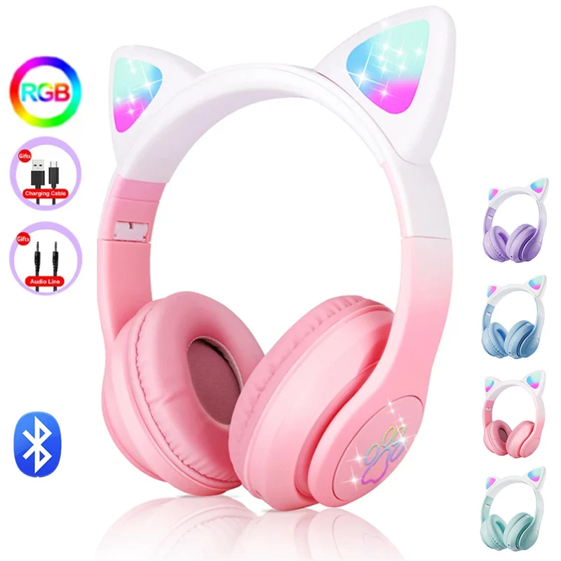 Flash Light Cat Ear Headphones With Microphone Wireless Bluetooth Headset Adults Kids Girl Headset Support TF Card Gamer Girls
Flash Light Cat Ear Headphones With Microphone Wireless Bluetooth Headset Adults Kids Girl Headset Support TF Card Gamer Girls