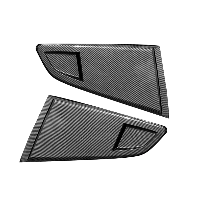 

Carbon Fiber Look 1/4 Rear Side Vent Quarter Window Louver Shutter Cover Trim Replacement For 2015-2022 Ford Mustang