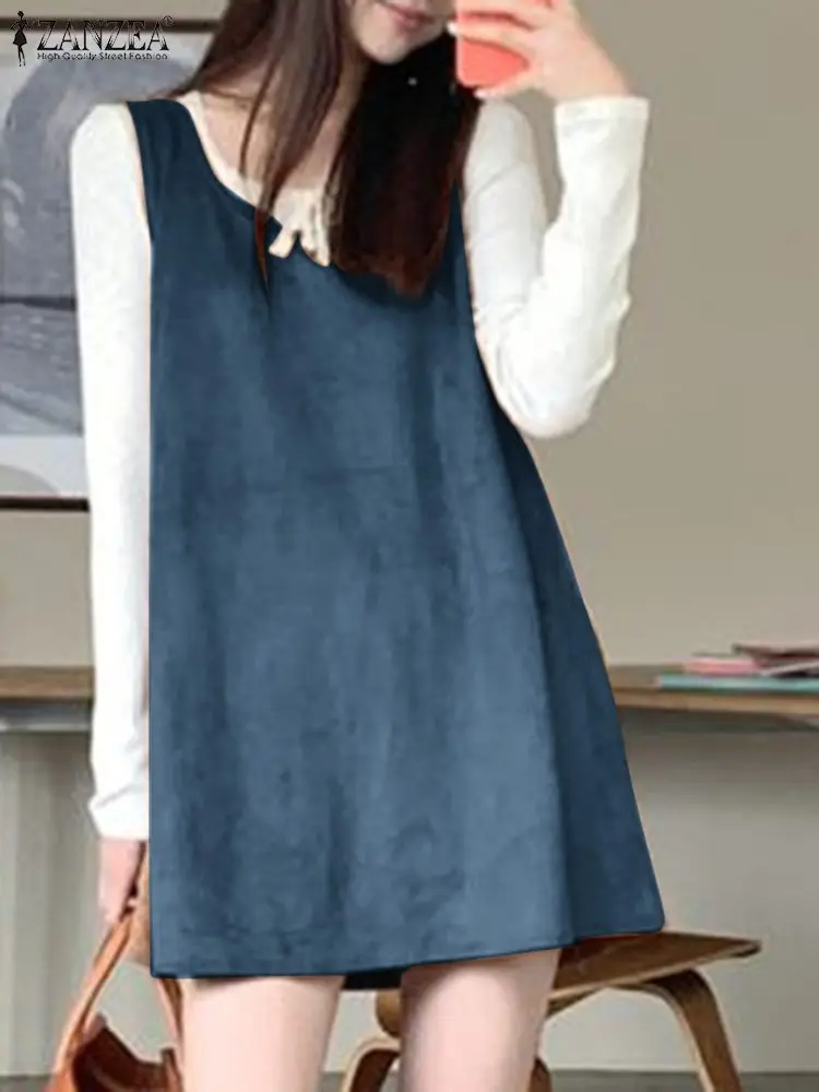 Women Vintage Jumper Dress 2024 Spring U Collar Vestidos ZANZEA Elegant Sleeveless Short Robe Holiday Retro Solid A Line Dresses
Women Vintage Jumper Dress 2024 Spring U Collar Vestidos ZANZEA Elegant Sleeveless Short Robe Holiday Retro Solid A Line Dresses