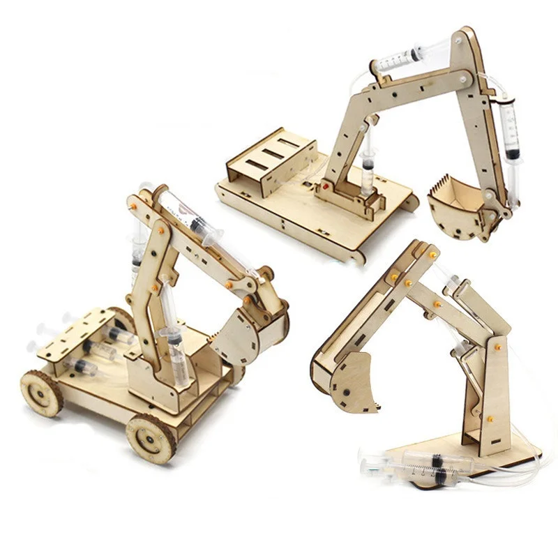 

DIY Scientific Experiment Platform Excavator Puzzle Toy Hydraulic Arm Engineering Mechanical Physics Kids Educational Gift