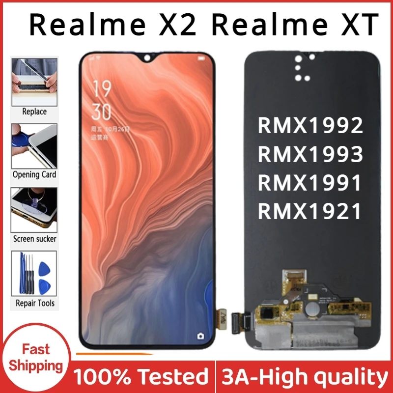 6.4" AMOLED For Realme X2 RMX1992 RMX1993 RMX1991 LCD Display Touch Screen Digitizer Assembly For Realme XT RMX1921
6.4" AMOLED For Realme X2 RMX1992 RMX1993 RMX1991 LCD Display Touch Screen Digitizer Assembly For Realme XT RMX1921