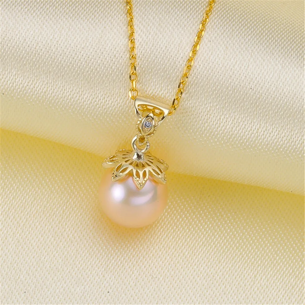 DIY Pearl Accessories 925 Silver Pearl Pendant Empty Holder Exquisite Necklace Pendant Suitable for Female Inlay 8-10mm beads 
DIY Pearl Accessories 925 Silver Pearl Pendant Empty Holder Exquisite Necklace Pendant Suitable for Female Inlay 8-10mm beads