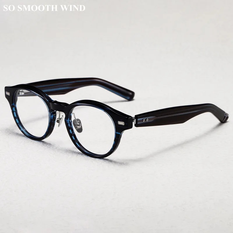 

Japanese Brand Acetate Glasses Frame Men Women Retro Round Optical Spectacles Prescription Eyeglasses Myopia Eyewear Nearsighted