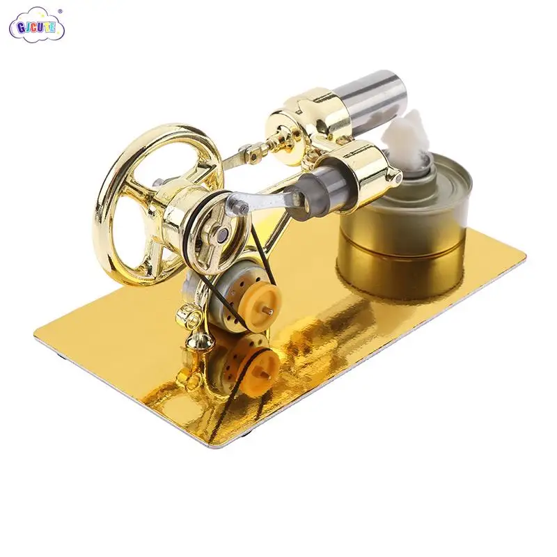 

Gold Hot Air Stirling Engine Motor Model Fluid Dynamic Physics Experimental Model Educational Science Toys Birthday Gifts