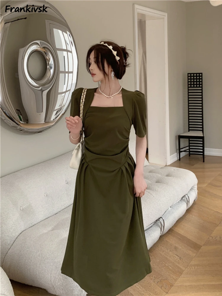 Vintage Dresses Women Advanced All-match Hipster Elegant Temperament Square Collar High Street French Style Sweet Midi Summer
Vintage Dresses Women Advanced All-match Hipster Elegant Temperament Square Collar High Street French Style Sweet Midi Summer
