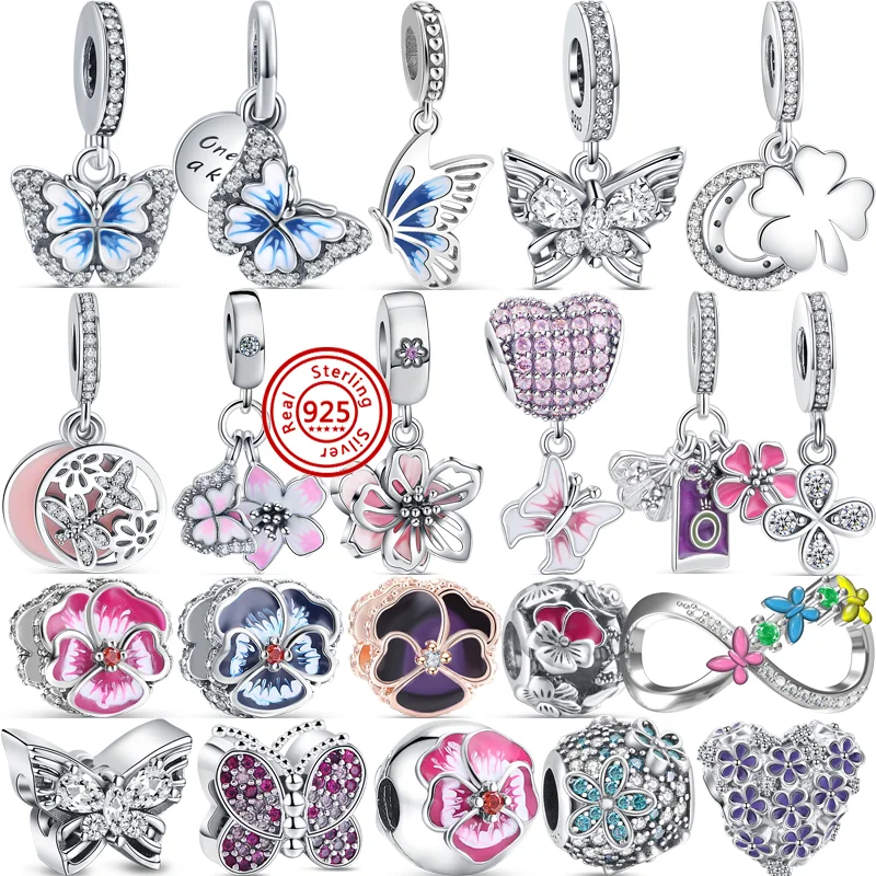 925 Sterling Silver Butterfly Flowers Series Spring New Pendant Exquisite Beads Fit Original Pandora Charms Bracelet DIY Jewelry
925 Sterling Silver Butterfly Flowers Series Spring New Pendant Exquisite Beads Fit Original Pandora Charms Bracelet DIY Jewelry