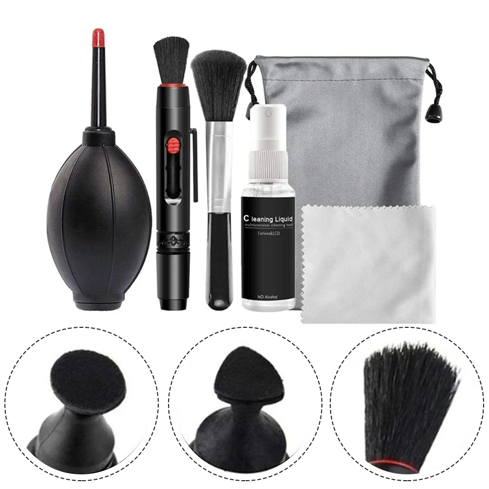 6-in-1 Camera Cleaning Kits Professional Air Blower DSLR Lens Cloth Pen Brush Cleaning Tool For CCD Sensor Lens Keyboards
6-in-1 Camera Cleaning Kits Professional Air Blower DSLR Lens Cloth Pen Brush Cleaning Tool For CCD Sensor Lens Keyboards
