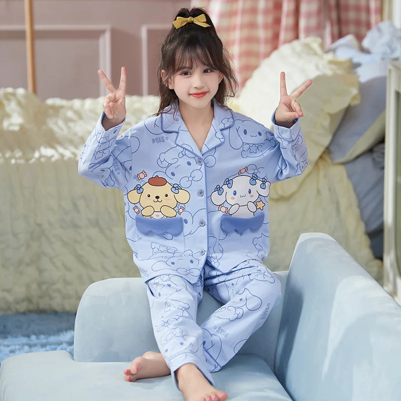 Sanrio/хлопковый пижамный комплект с длинными рукавами для детей, koomi, Melody Cinnamoroll, домашний костюм мультфильм милый Ночной костюм, одежда для сна с аниме, подарок для девочек
Sanrio/хлопковый пижамный комплект с длинными рукавами для детей, koomi, Melody Cinnamoroll, домашний костюм мультфильм милый Ночной костюм, одежда для сна с аниме, подарок для девочек